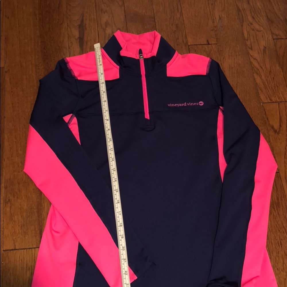 Vineyard Vines Navy and Hot Pink Half-Zip Pullover